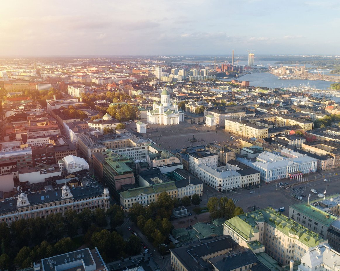 Helsinki city from sky